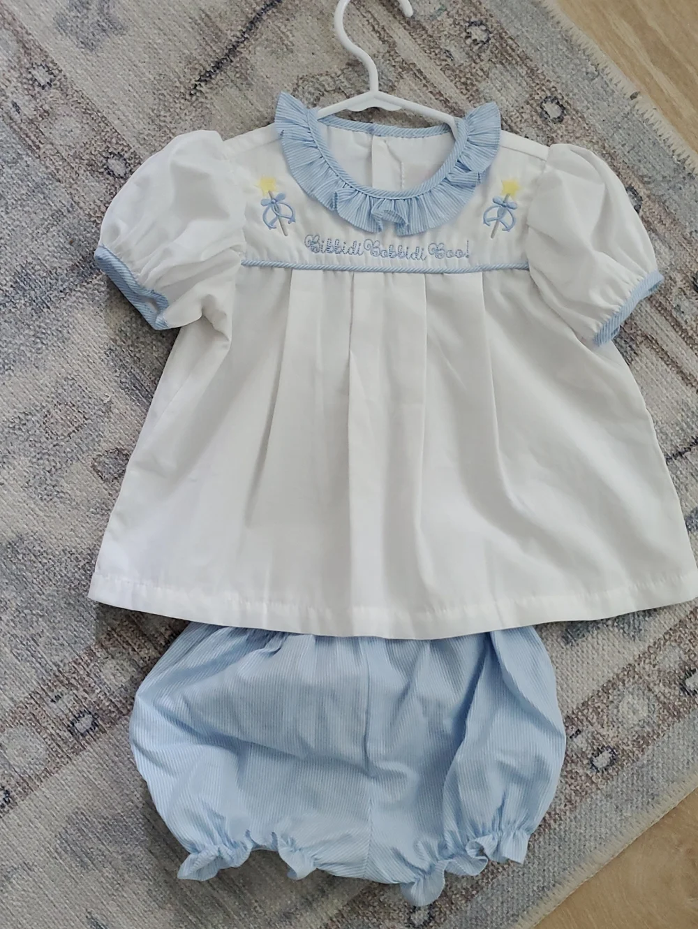 Cecil & Lou Girls Embroidered Bibbidi Bobbidi Boo Magic Wand Matcging Set Sz2T